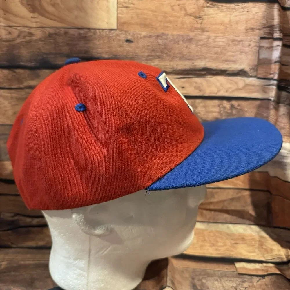 Texas Rangers Hat Vintage Style Red Blue Block T Logo Retro MLB Snapback Cap
